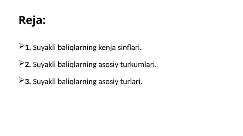 Suyakli baliqlarning sistematikasi 2