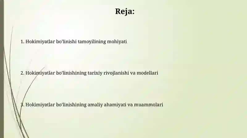 Hokimiyat boʻlinish prinsipi 2