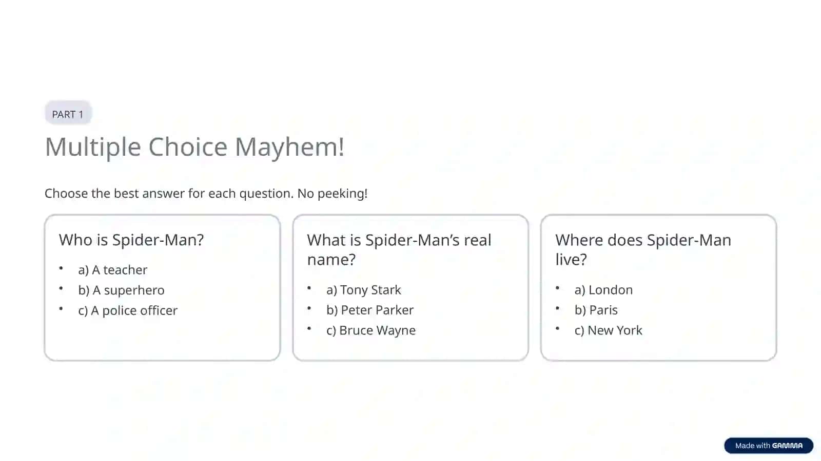 Unmasking the Hero: A Spider-Man Movie Quiz 2