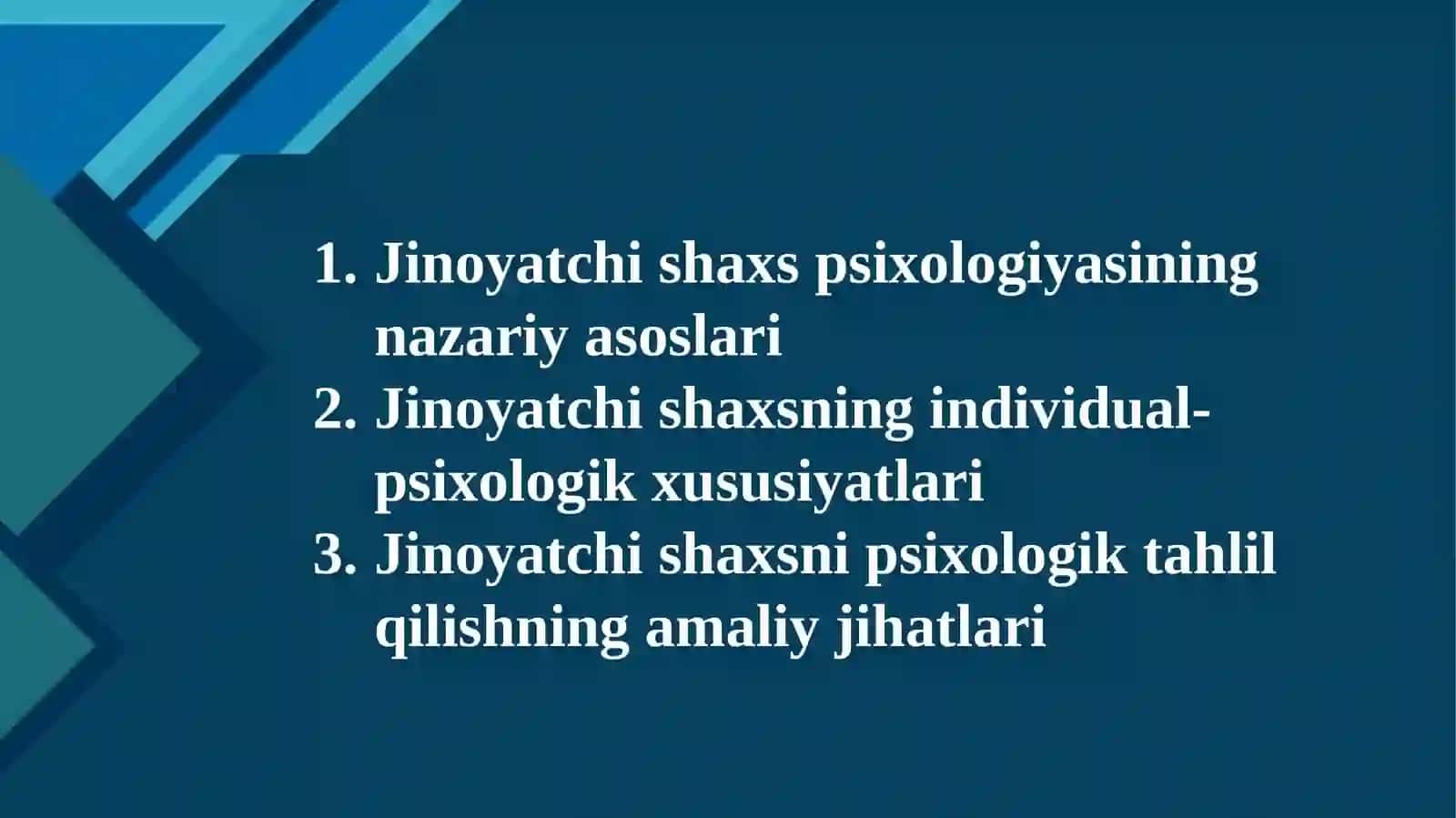 Jinoyatchi shaxsning psixologik tahlil qilish 2