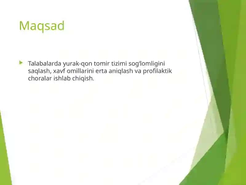 Talabalarda yurak-qon tomir kasalliklari xavf omillarini aniqlash 2