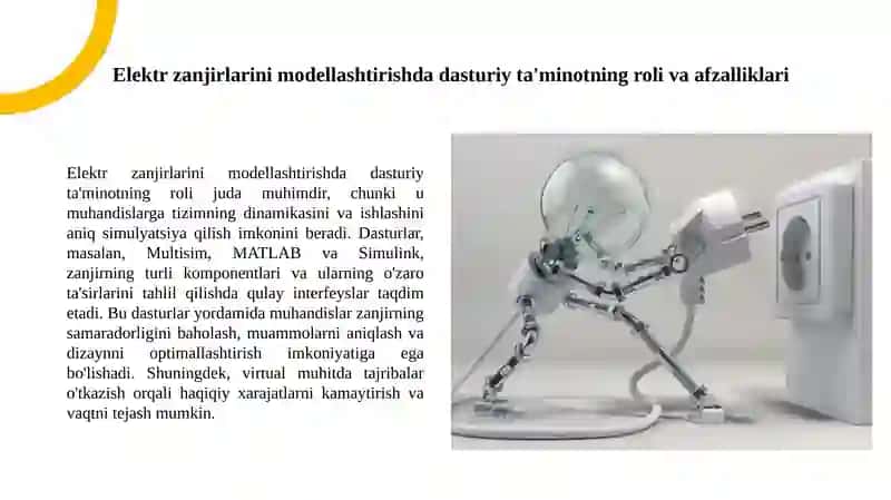 Elektr zanjirlarini modellashtirish dasturlari (multism, matlab, simulink va boshqalar) 2