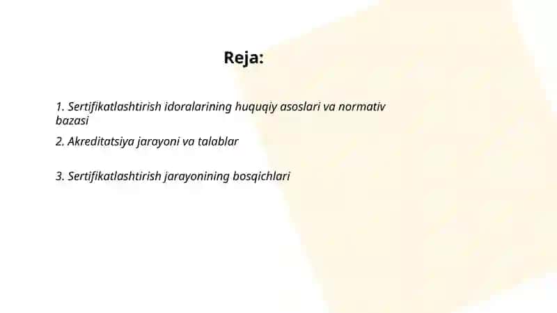 Sertifikatlashtirish idoralarining faoliyati 2