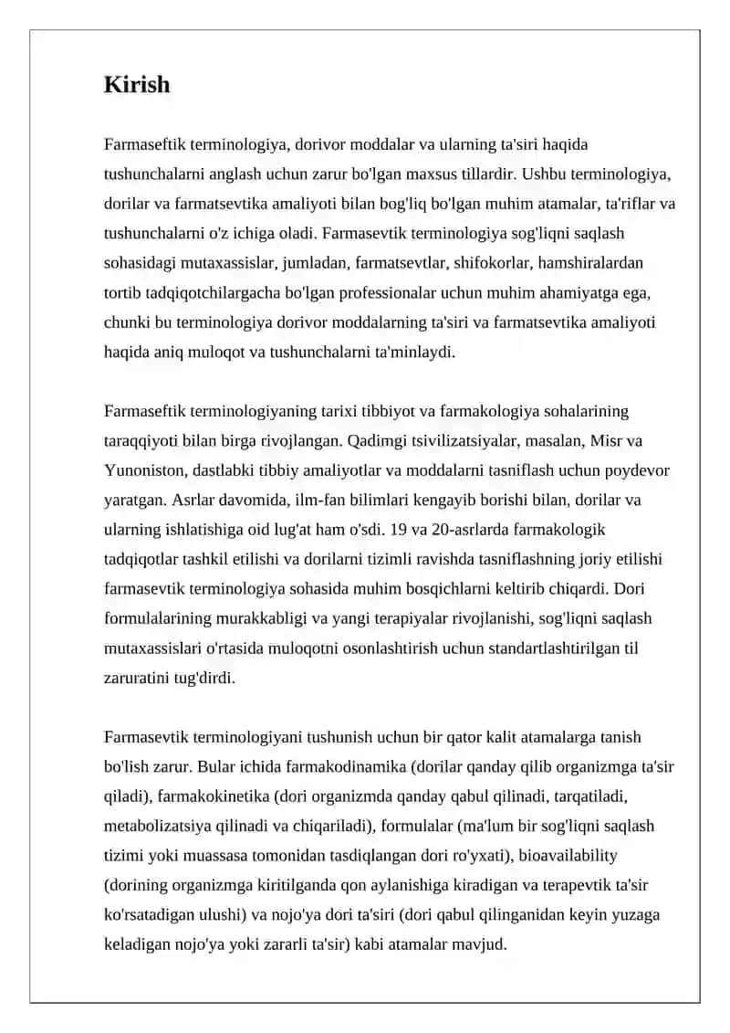 Farmaseftik Terminologiyaga Kirish 2