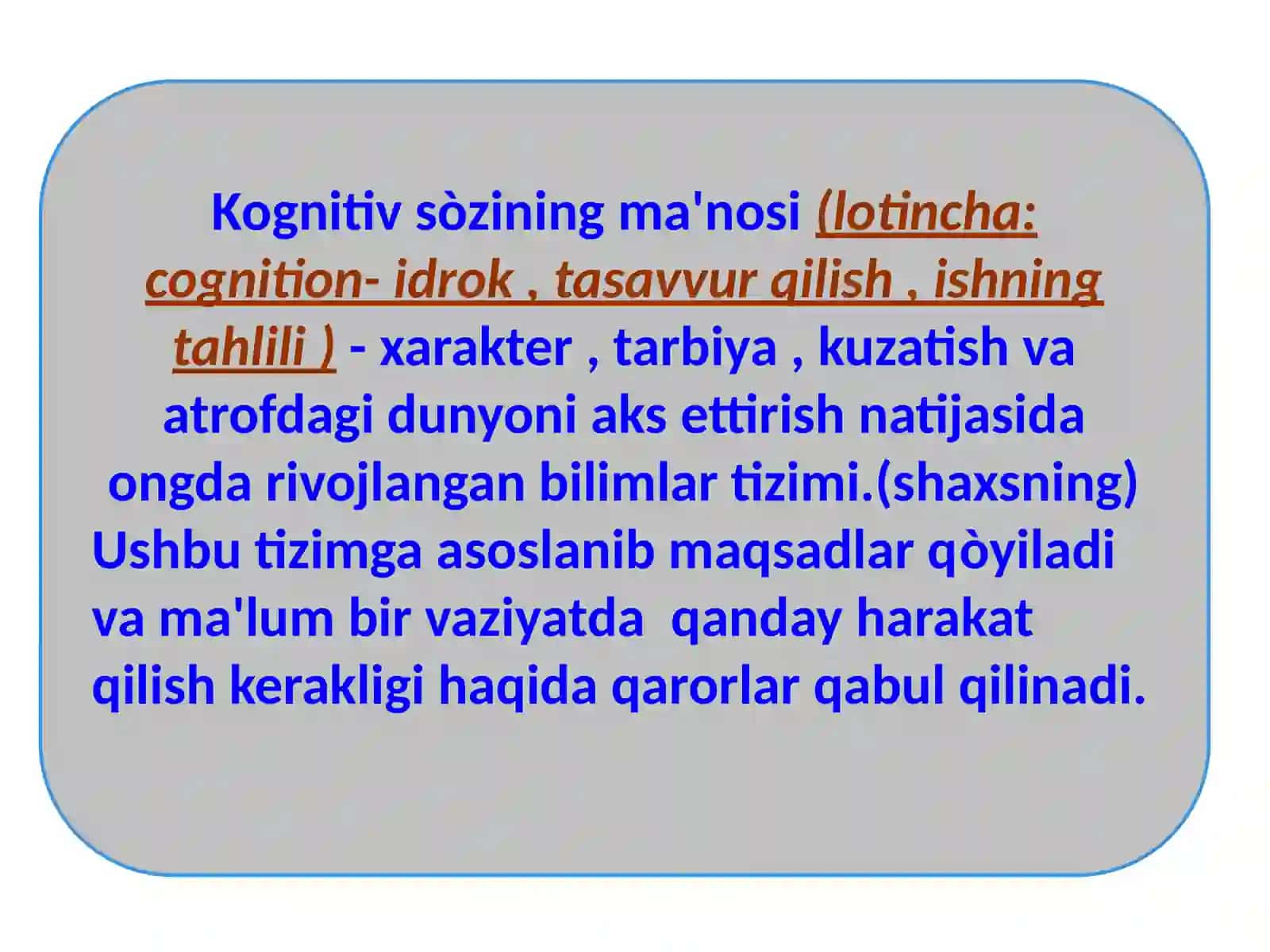 Kasbiy kognitiv faoliyat 2
