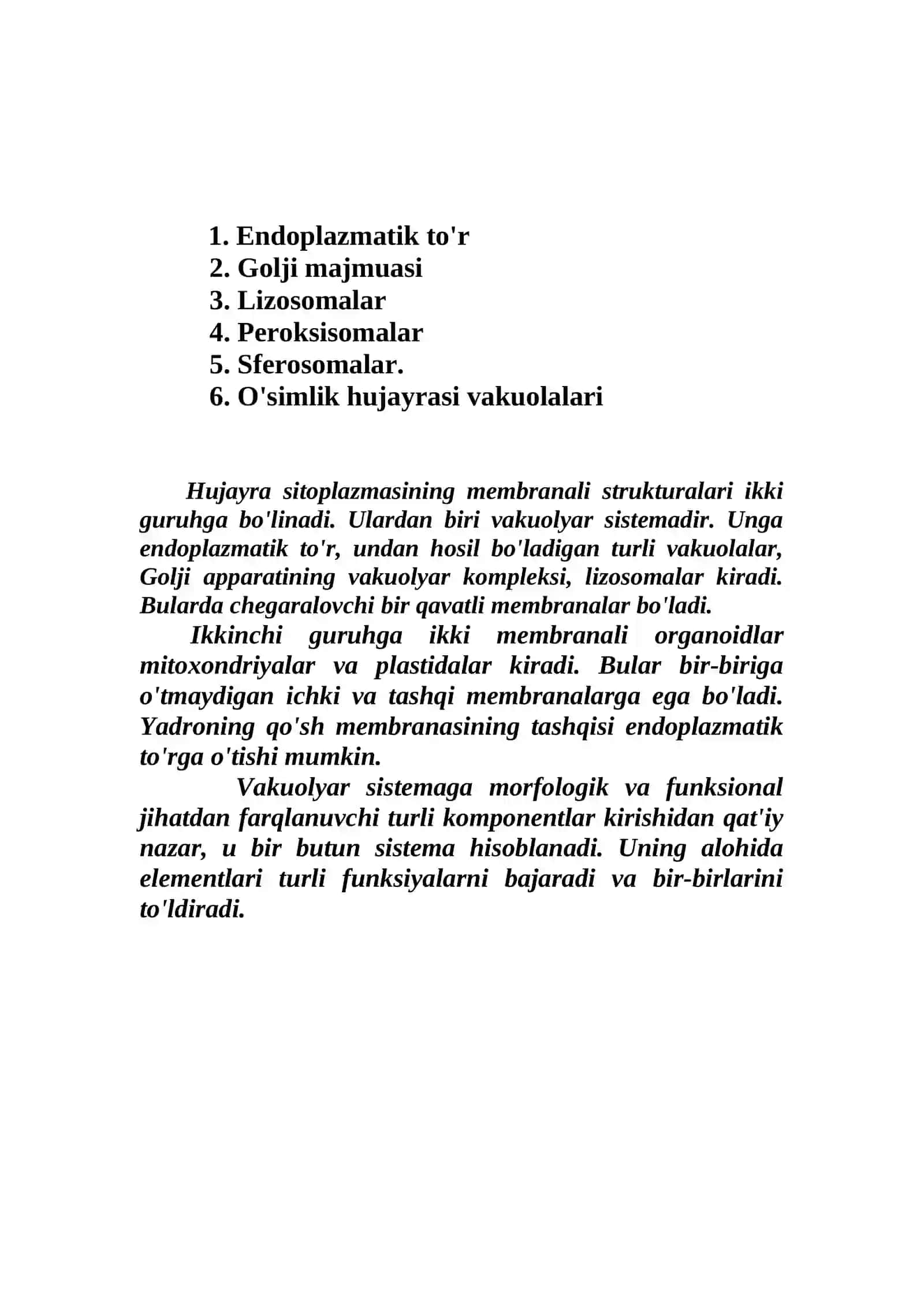 Bir membranali organoidlar 2