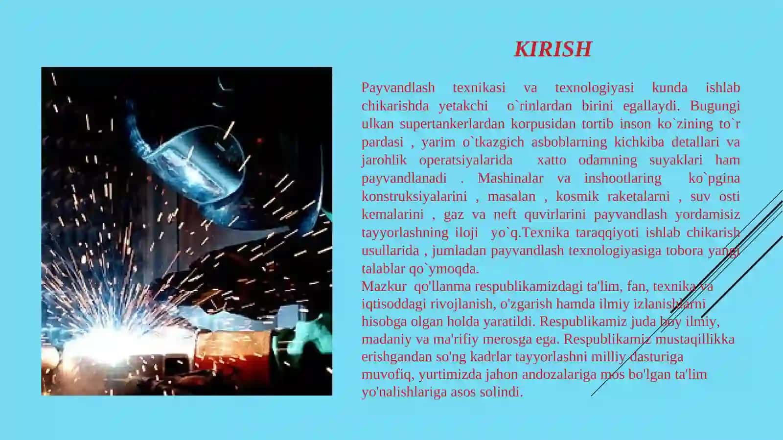 Payvandlash rejimini tanlash va payvandlash ketma ketligi 2