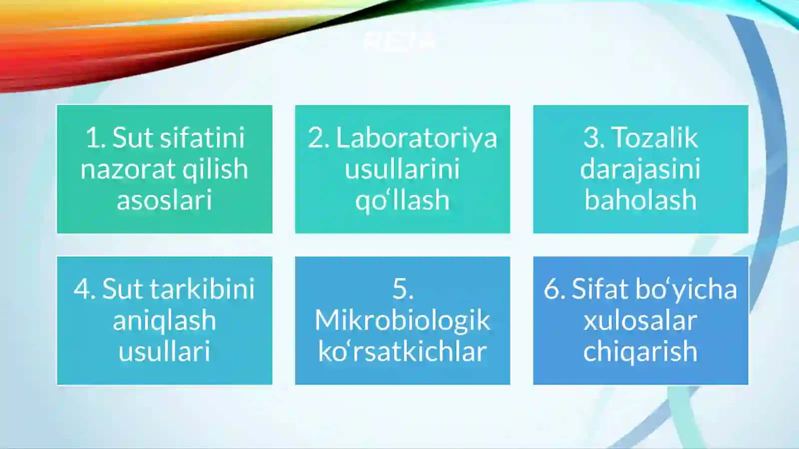 Sut zavodlariga hom ashyoning sifatini aniqlash 2