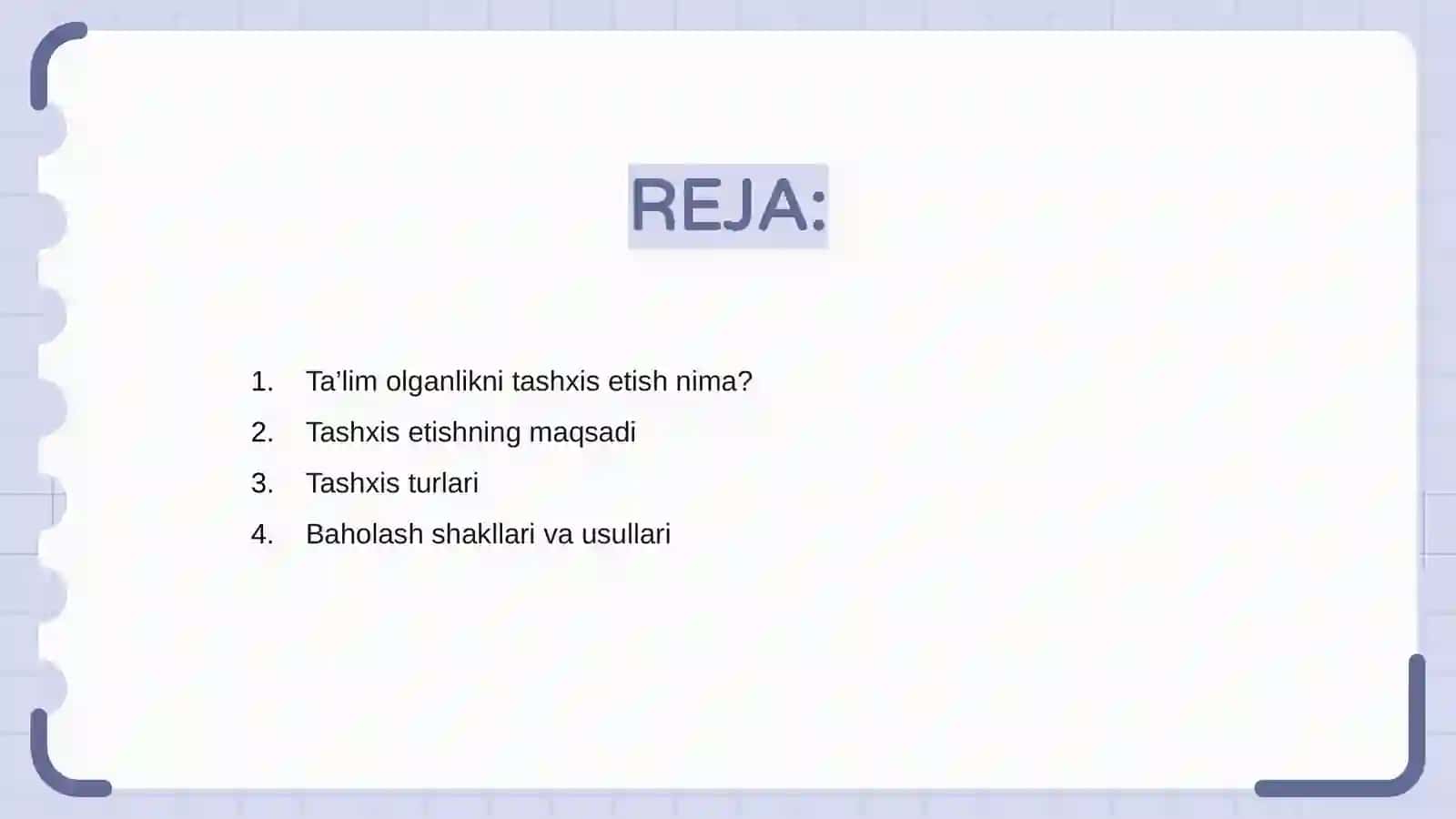 Ta'lim olganlikni tashxis etish 2