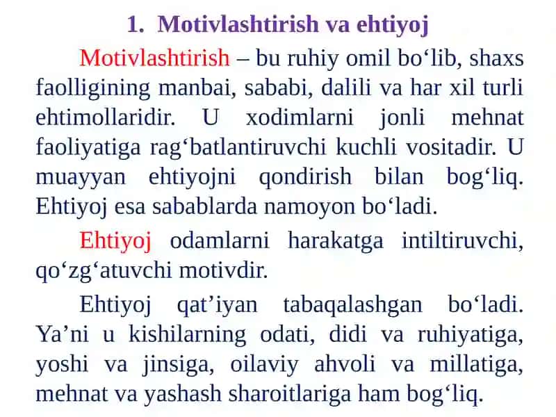 MENEJMENTDA MOTIVLASHTIRISH 2