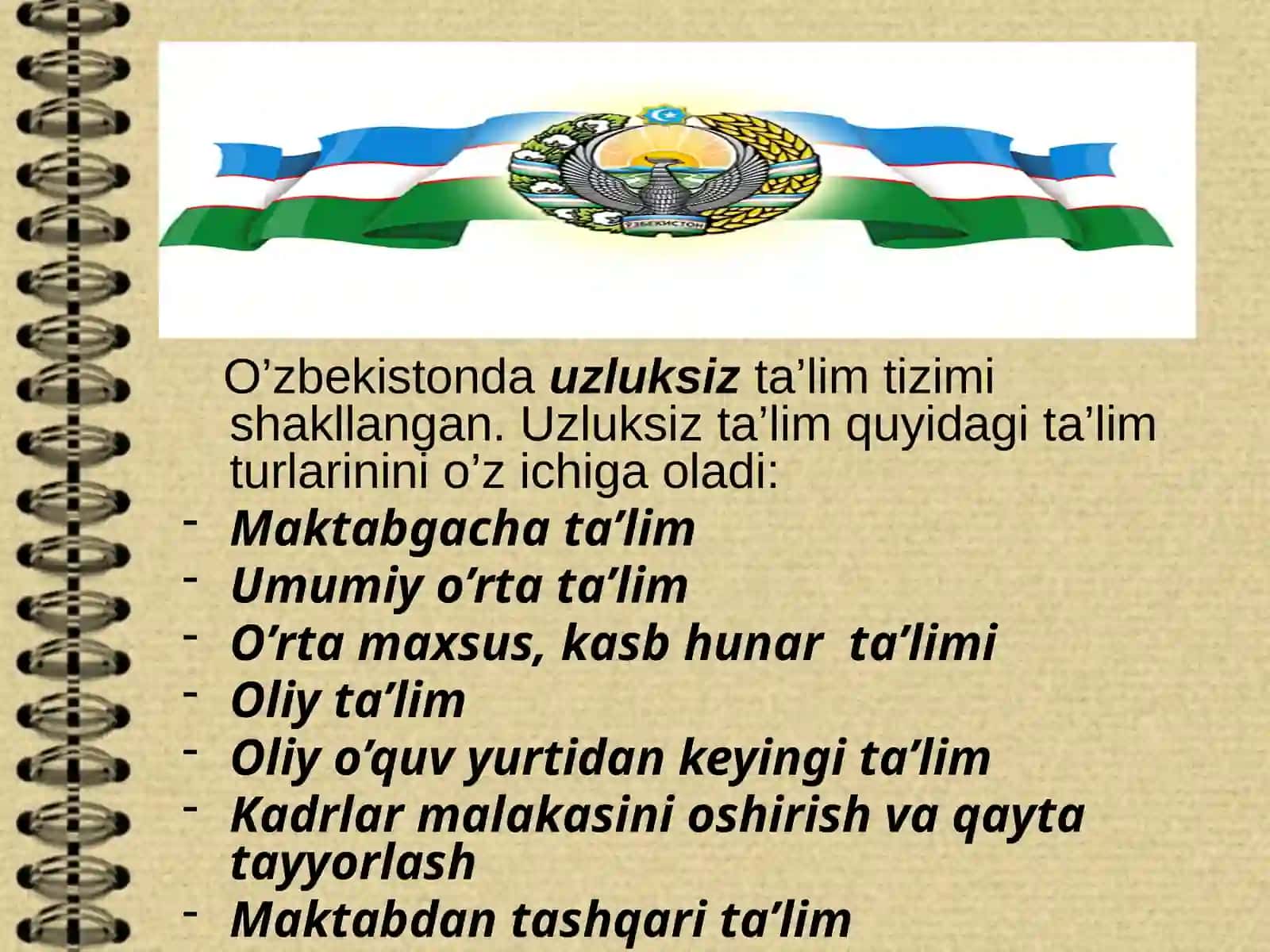 O’zbekistonda shakllangan ta’lim tizimini islohetish 2