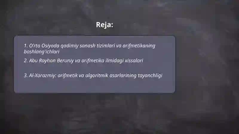 Arifmetika taraqqiyoti va uning òqitilish tarishi 2