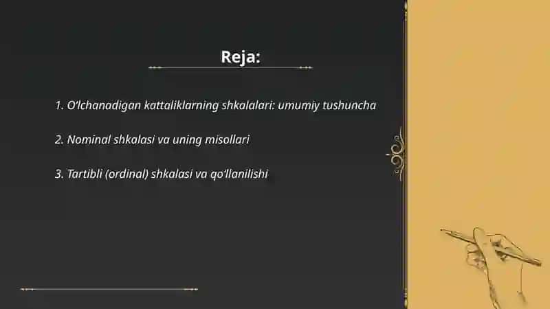 O‘lchanadigan kattaliklarning shkalalari 2