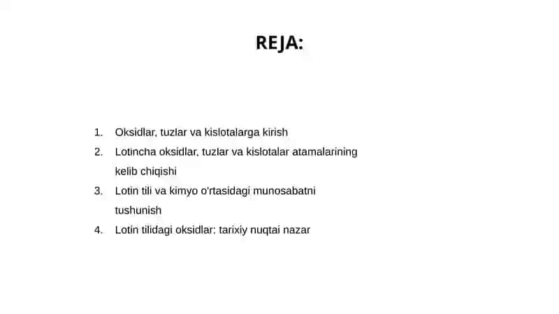Oksidlar, tuzlar va kislotalarga kirish 2