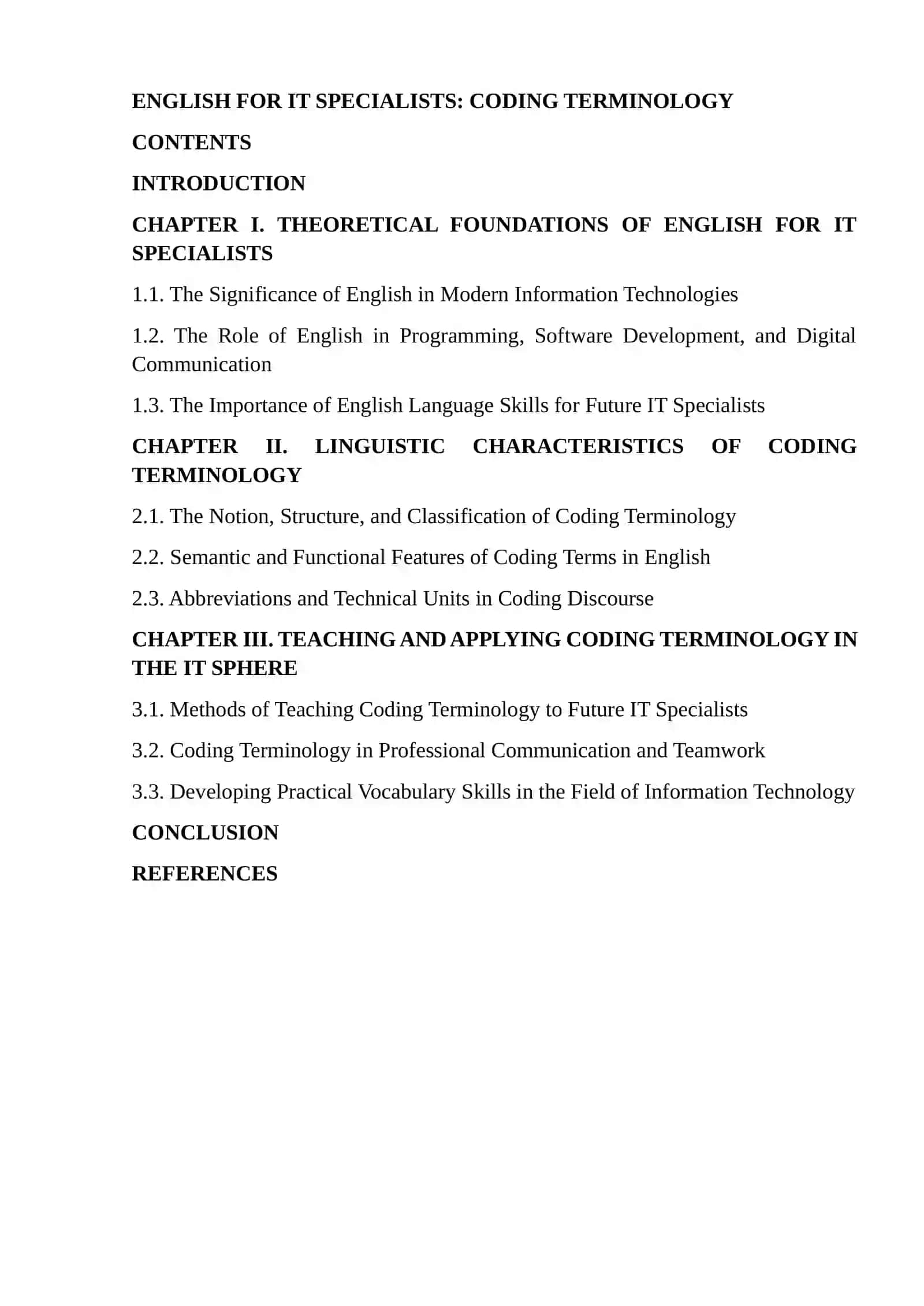 ENGLISH FOR IT SPECIALISTS: CODING TERMINOLOGY 2