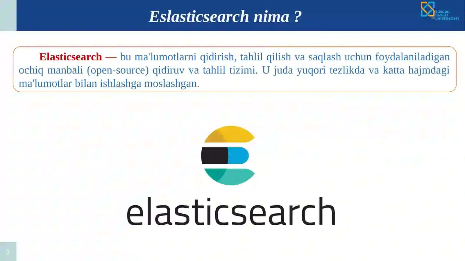 Elasticsearch yordamida ma’lumotlarni indekslash 2