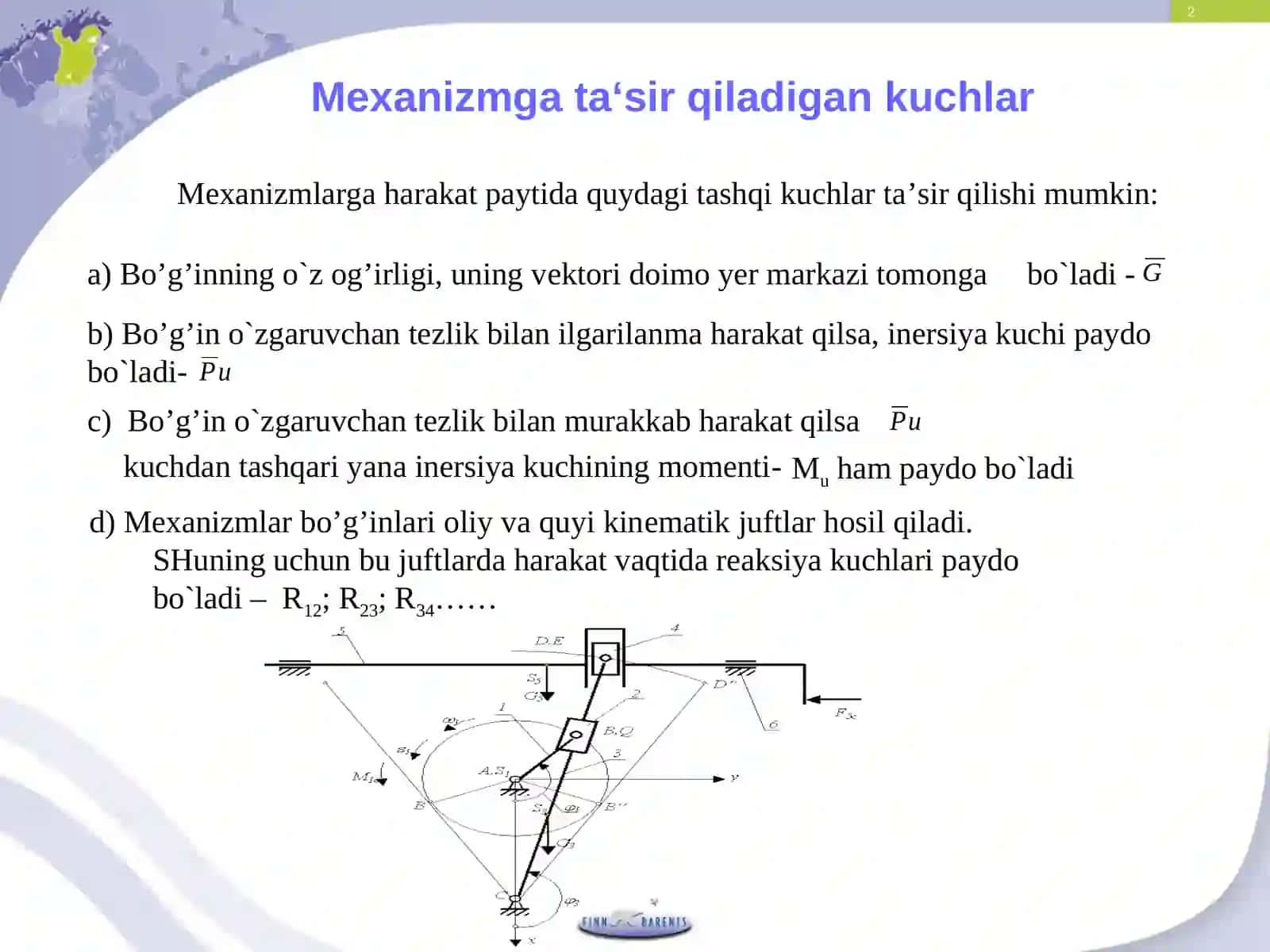 MEXANIZMLARNING DINAMIK ANALIZI 2
