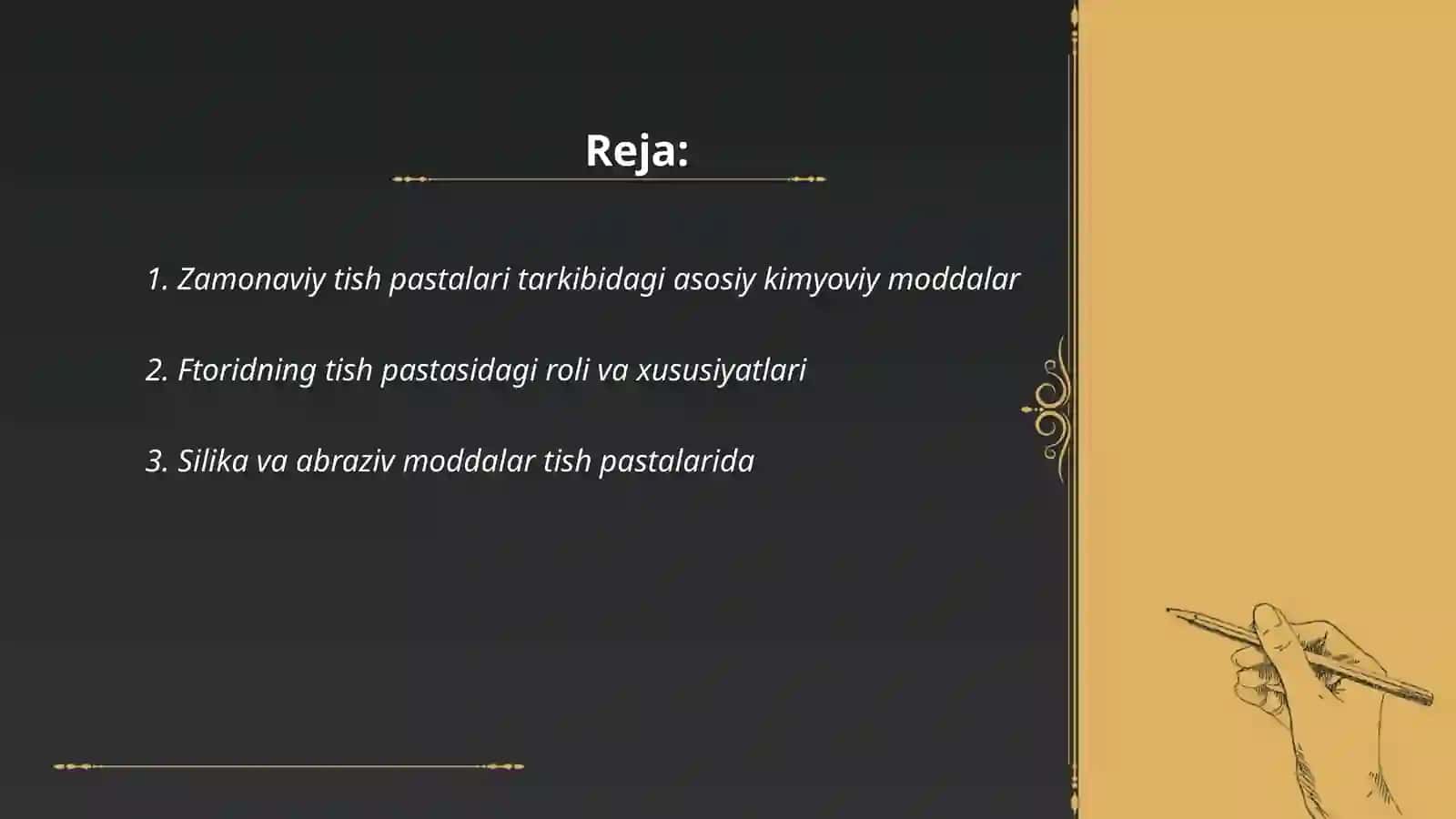 Zamonaviy tish pastalari kimyoviy tarkibi va hususiyati 2