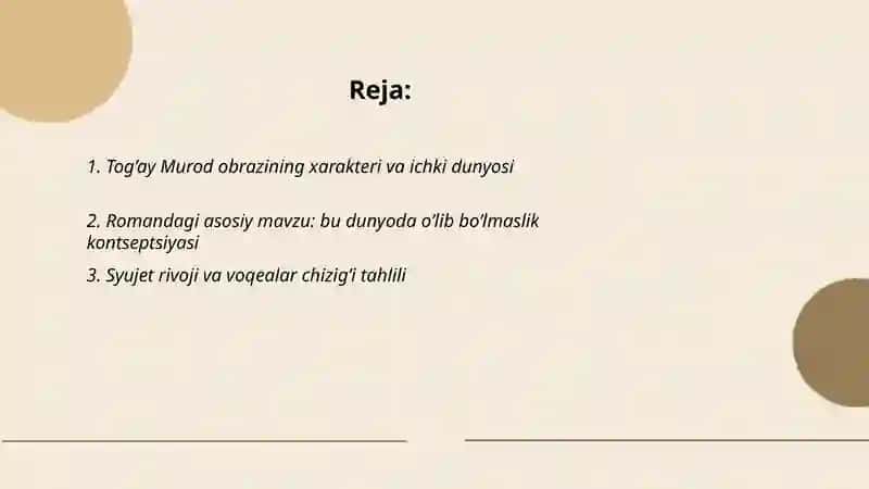 Tog’ay Murodning bu dunyoda o’lib bo’lmaydi romani 2