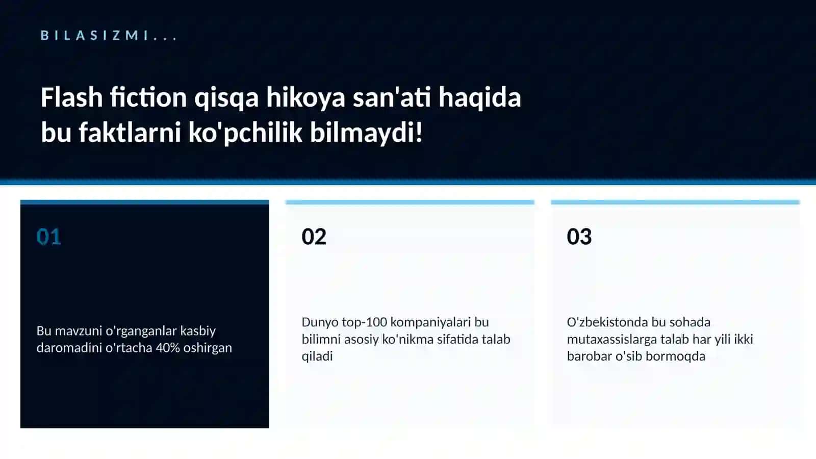 Flash fiction qisqa hikoya san'ati 2
