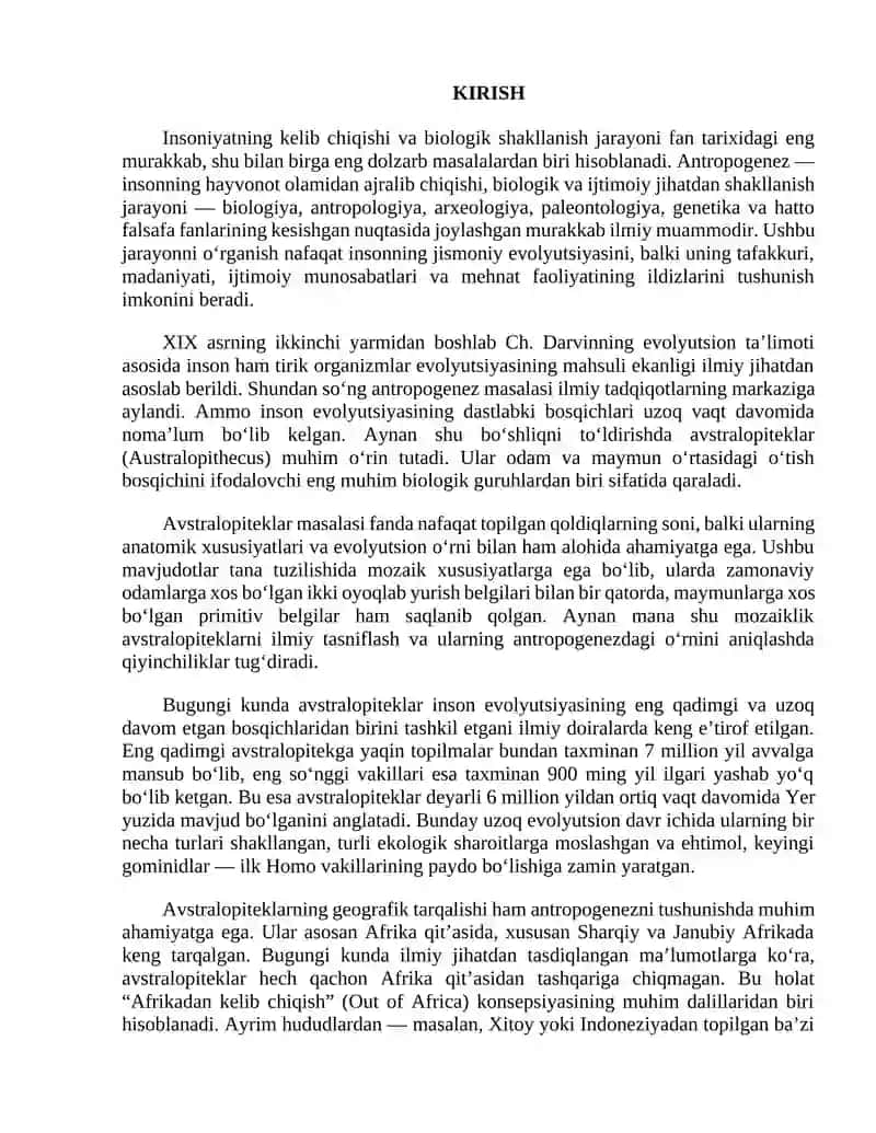 Avstralopiteklar masalasi 2