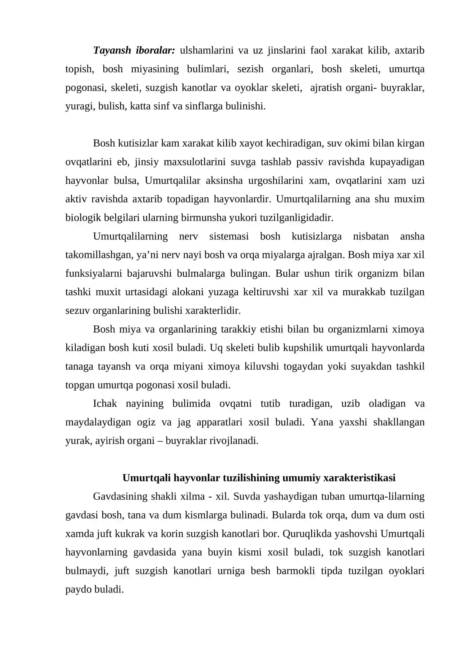 Umurtqalilar kenja tipi 2