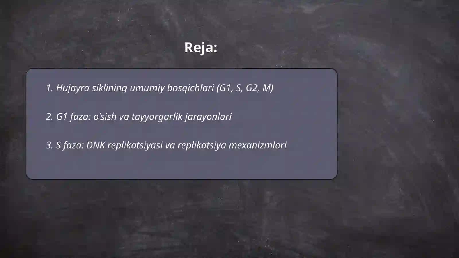 Hujayra sikli va o’zgarishlari by Hasanboy Abdurahmonov 2