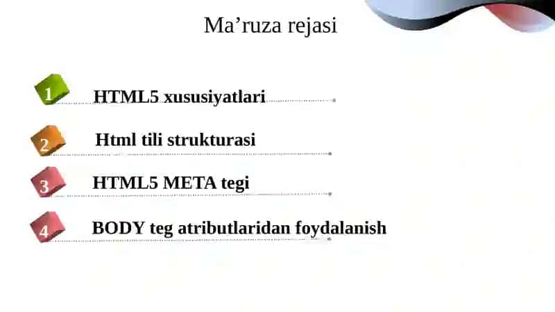 Web texnologiyalari 2