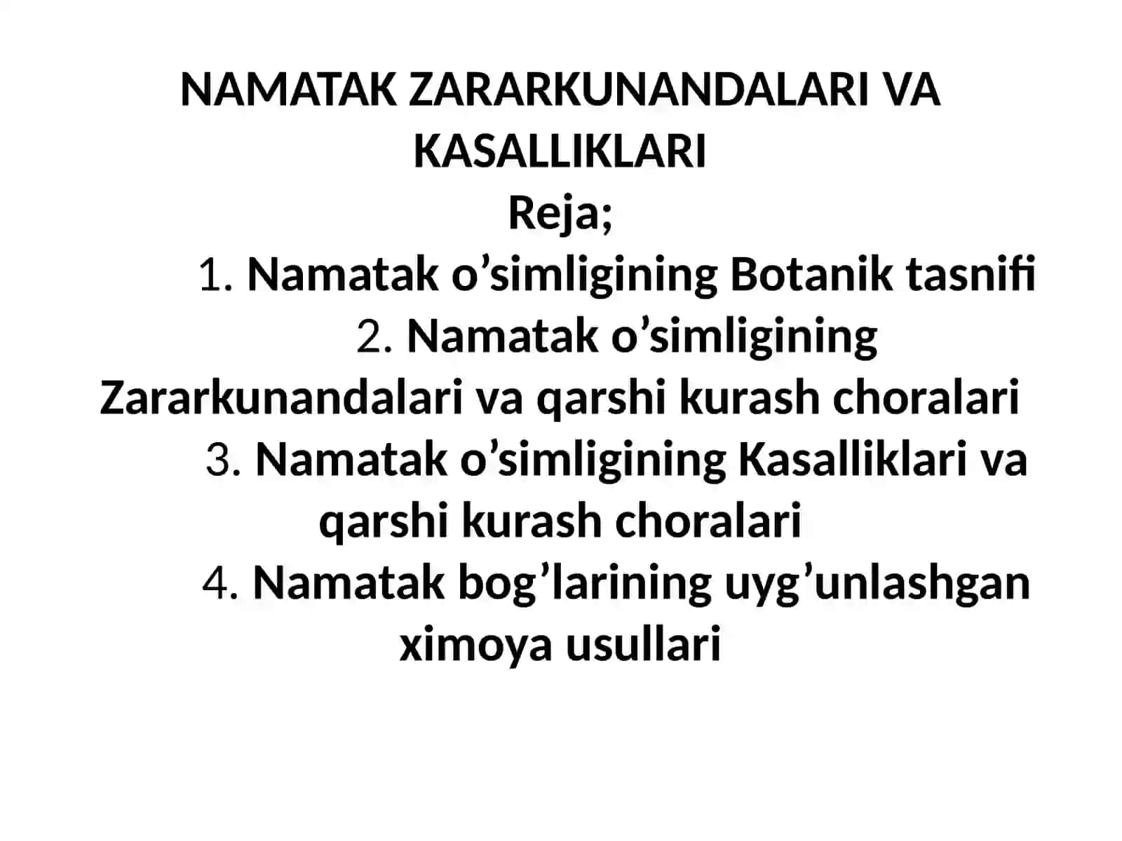Namatako'simligi zararkunandalari va kasalliklari 2