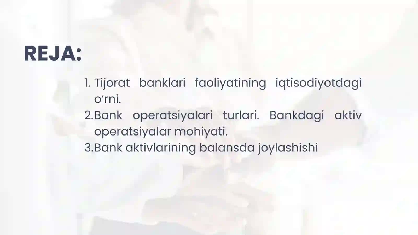 Bank aktiv operatsiyalari 2