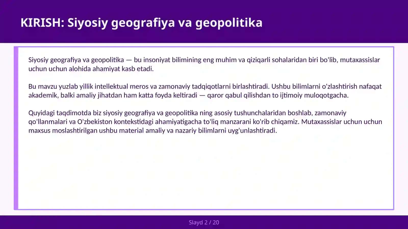 Siyosiy geografiya va geopolitika 2
