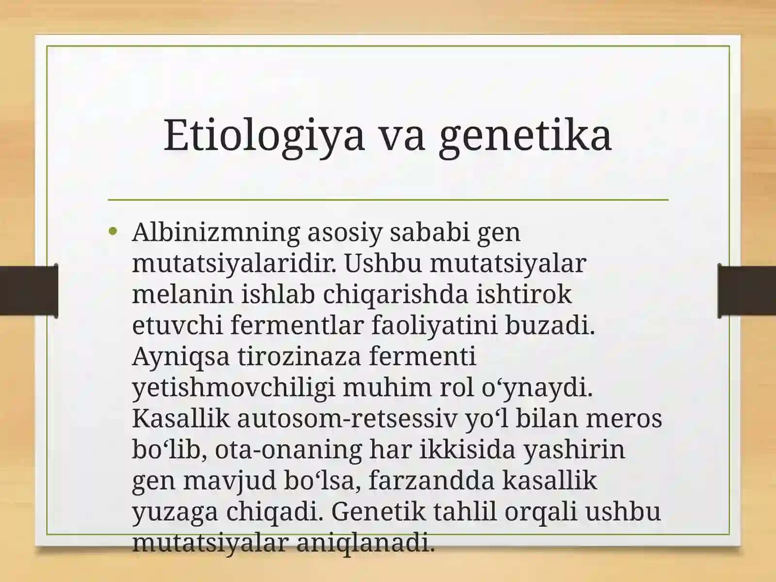Albinizm tushunchasi 2