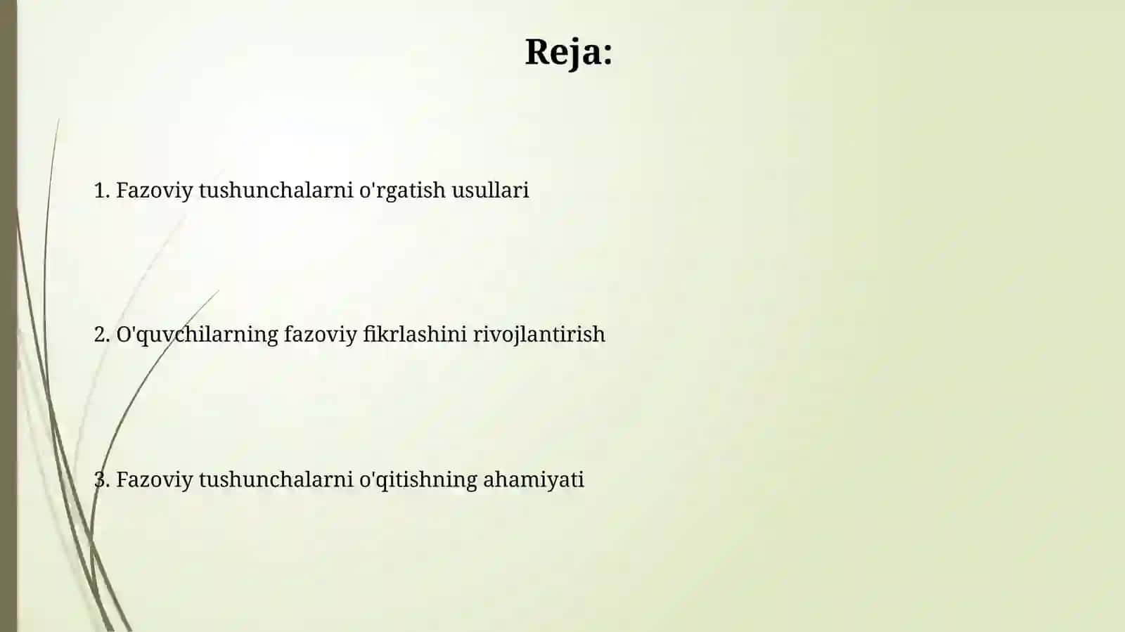 Fazoviy tushunchalarni o'rgatish 2