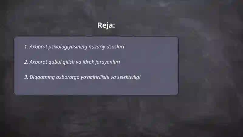 Axborot psixologiyasi 2