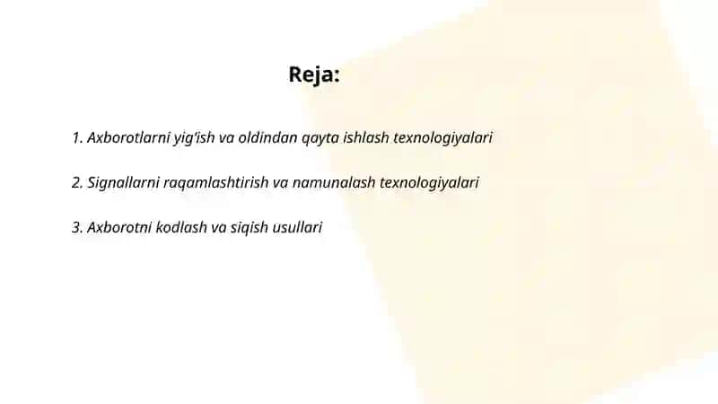 Axborotni qayta ishlash texnologiyalari 2