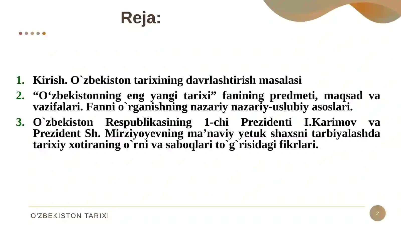 O‘zbekistonning eng yangi tarixi 2