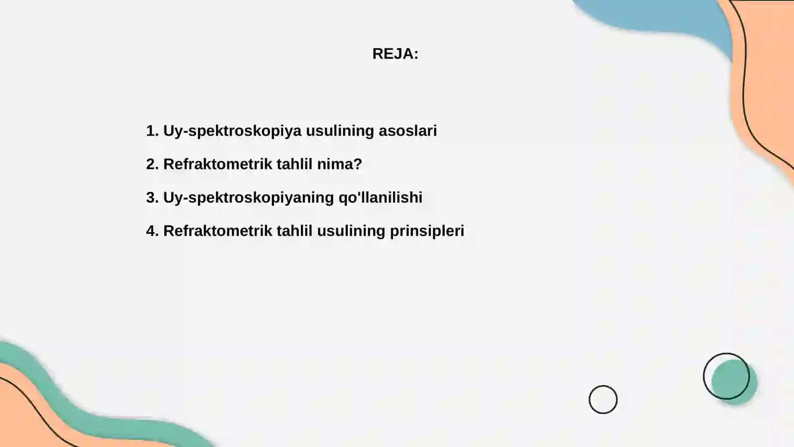 Uy-spektroskopiya usuli. Refraktometrik tahlil usuli 2