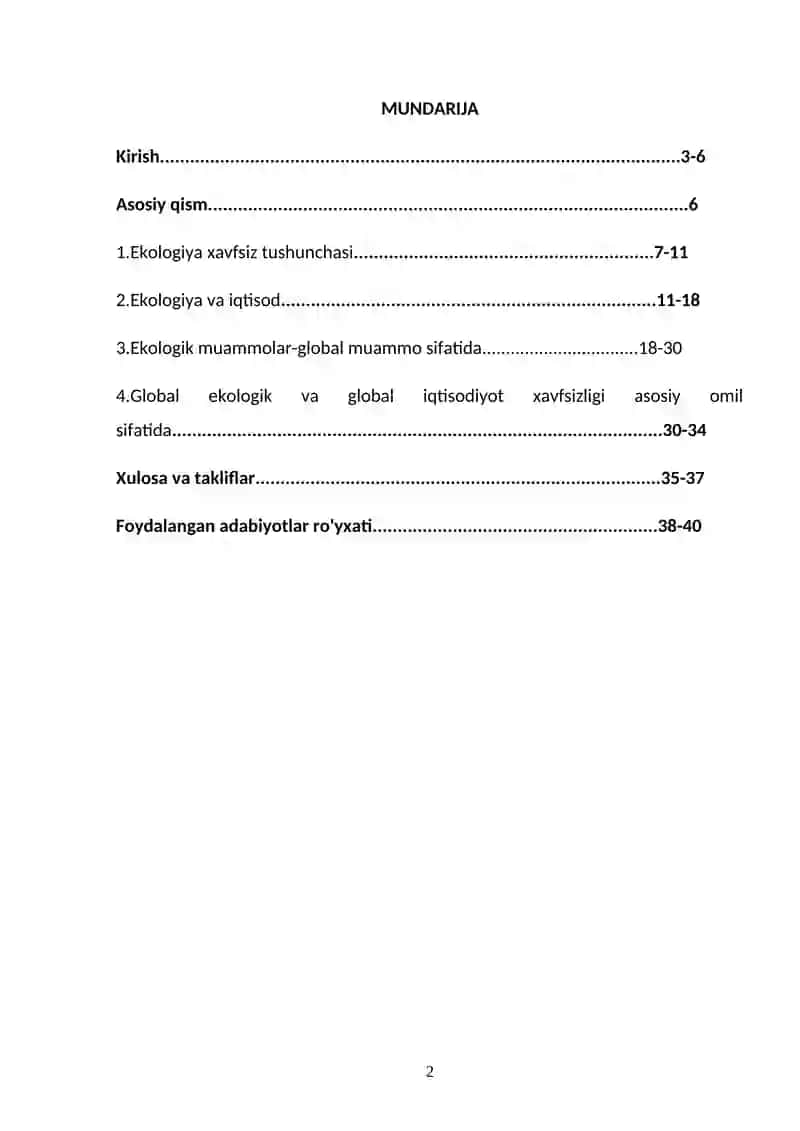 EKOLOGIYA XAVFSIZLIGI 2