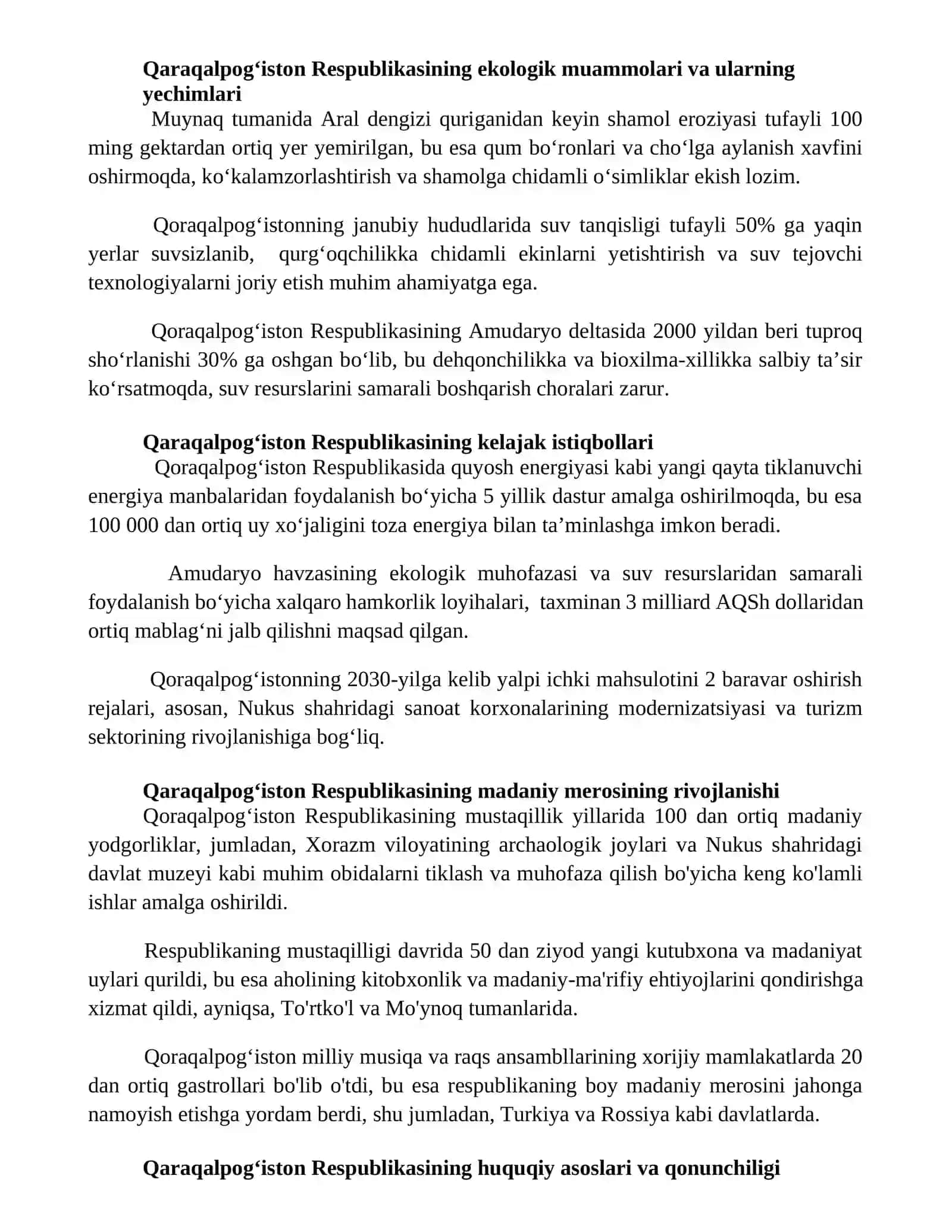 Qoraqalpogʻiston Respublikasining ijtimoiy sohasidagi oʻzgarishlar 2