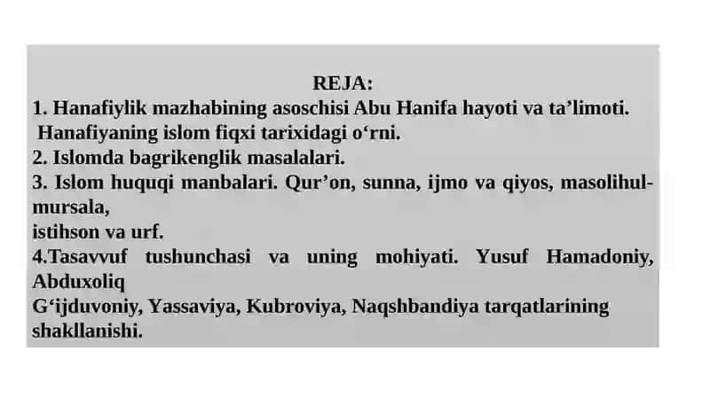 Markaziy Osiyotarixida Hanafiyamazxabining o`rni 2