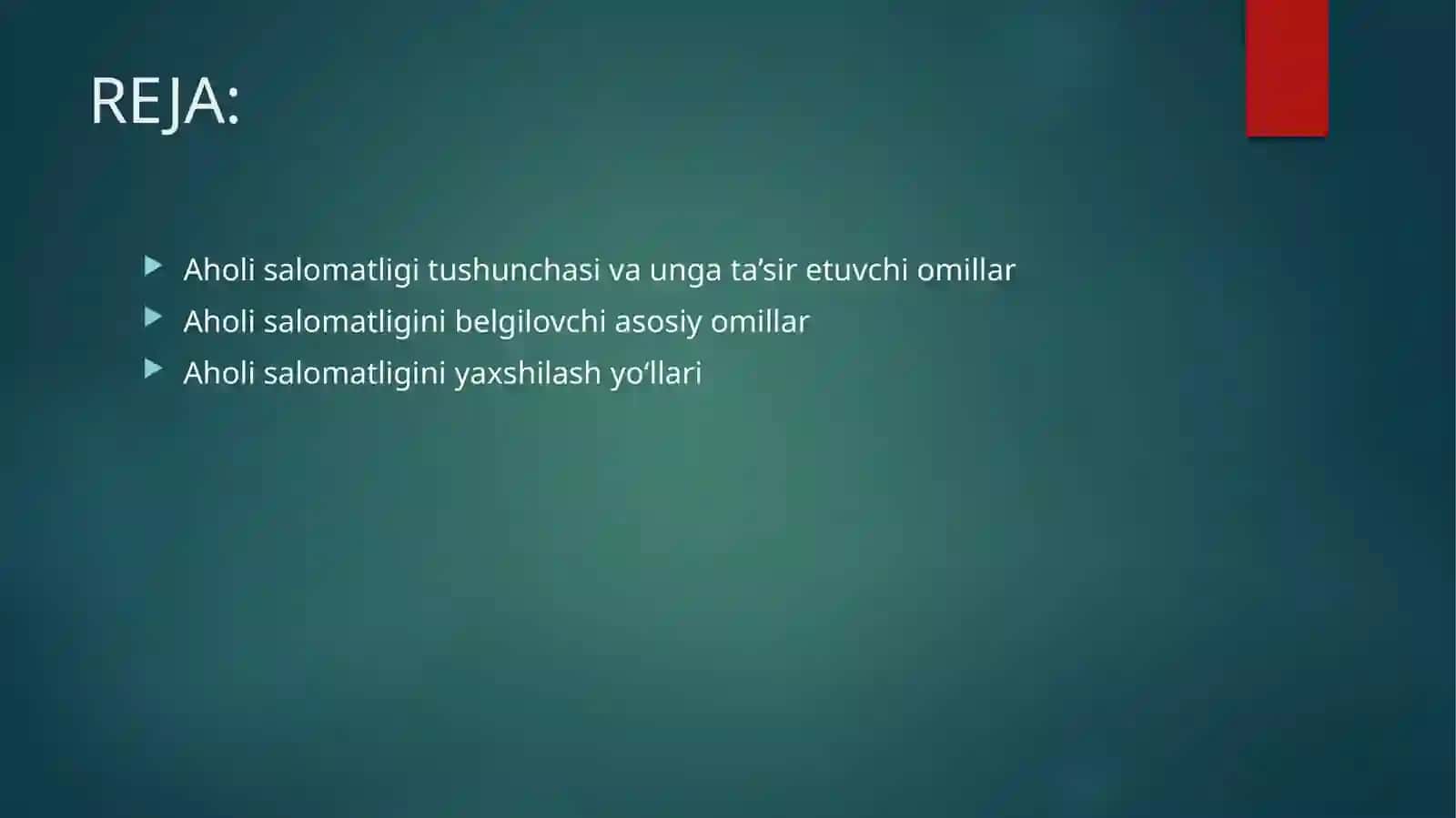 Aholi salomatligi tushunchasi va unga ta'sir etuvchi omillar 2