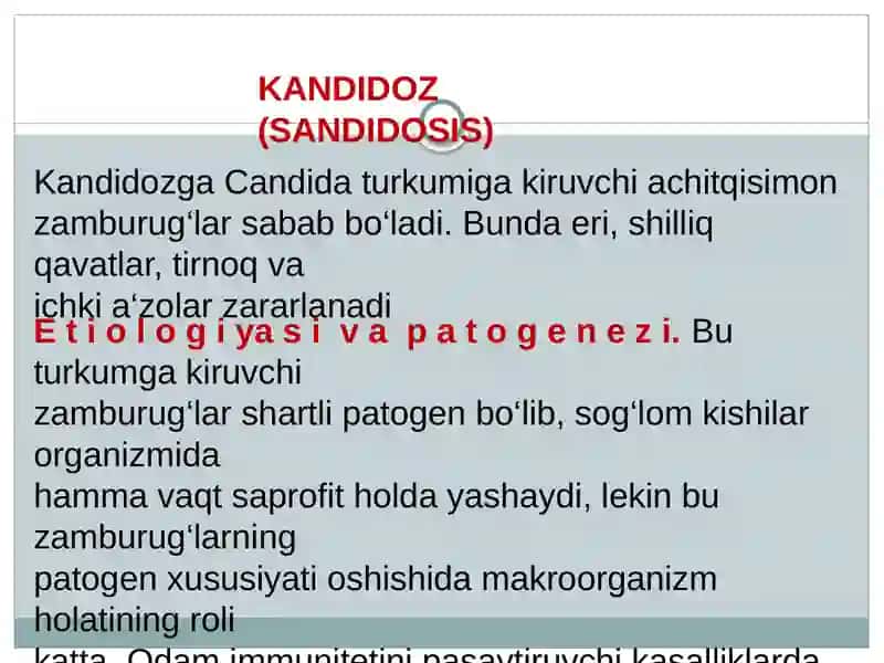 Kandidozlar va onikomikozlar 2