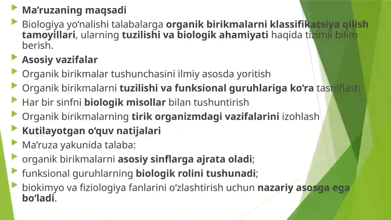 Organik birikmalar ning klassifikatsiyasi 2