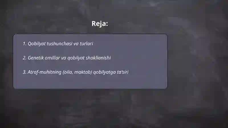 Qobilyat va uning rivojlanishi 2
