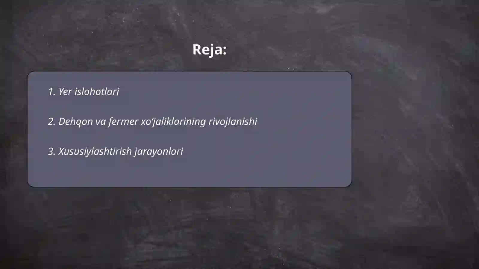 Yer islohotlari 2
