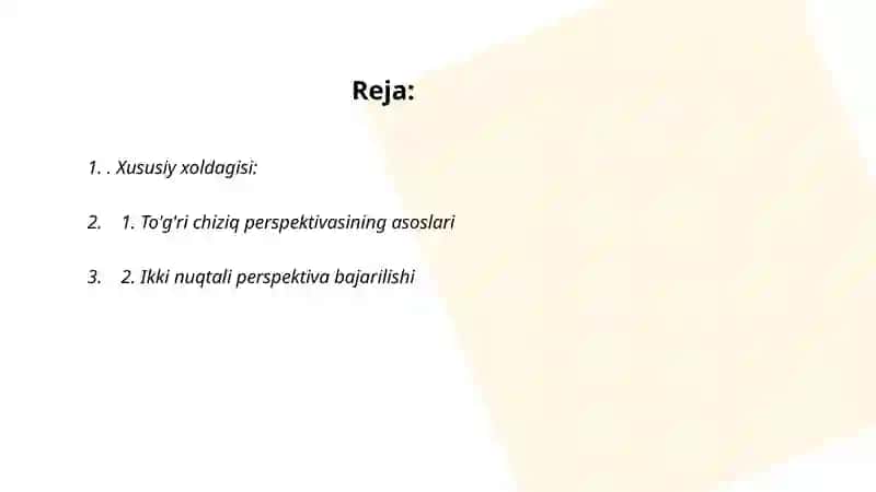 To’g’ri chiziq perspektivasi 2