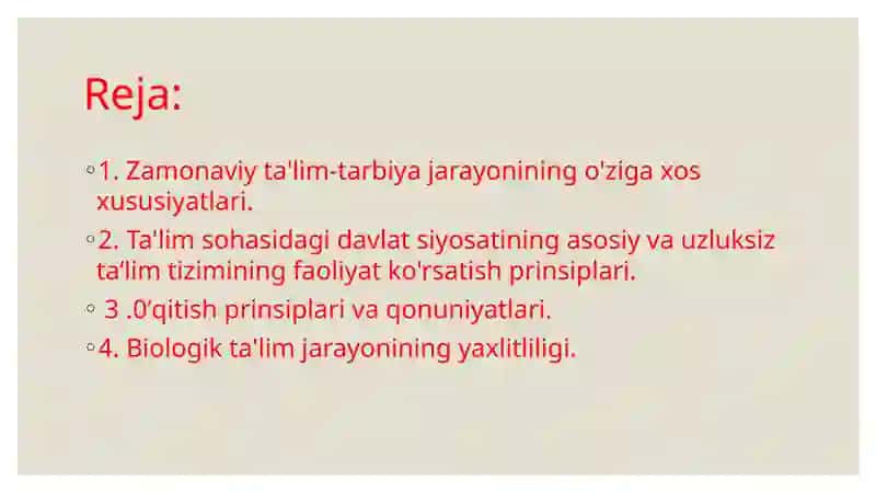 Biologiya o'qitish metodikasi 2