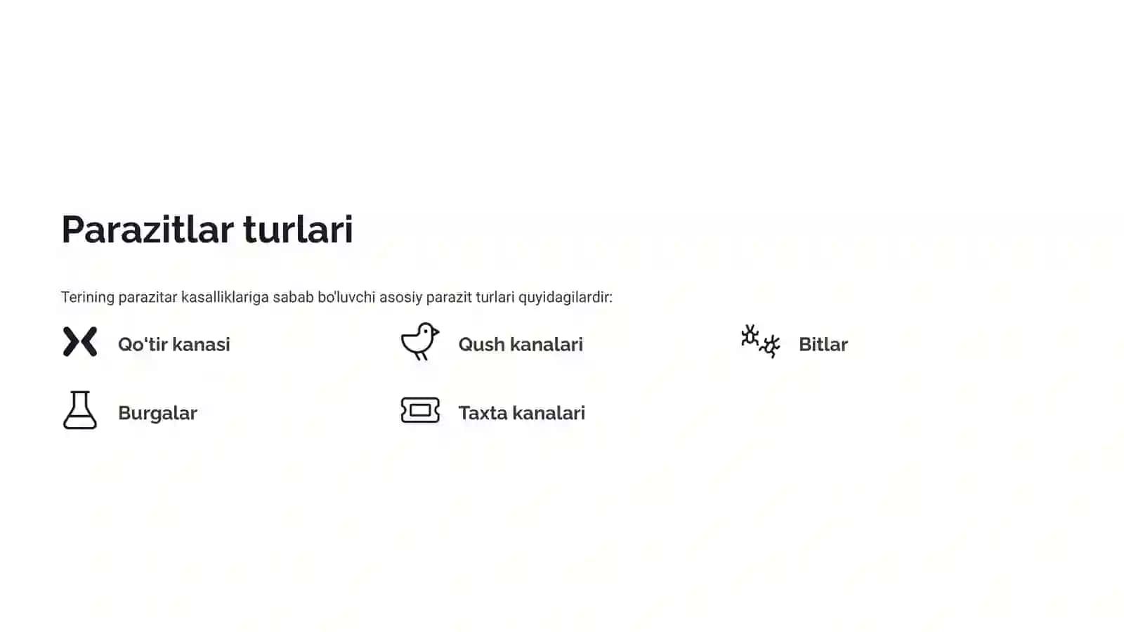Terining parazitar kasalliklari: Kirish 2