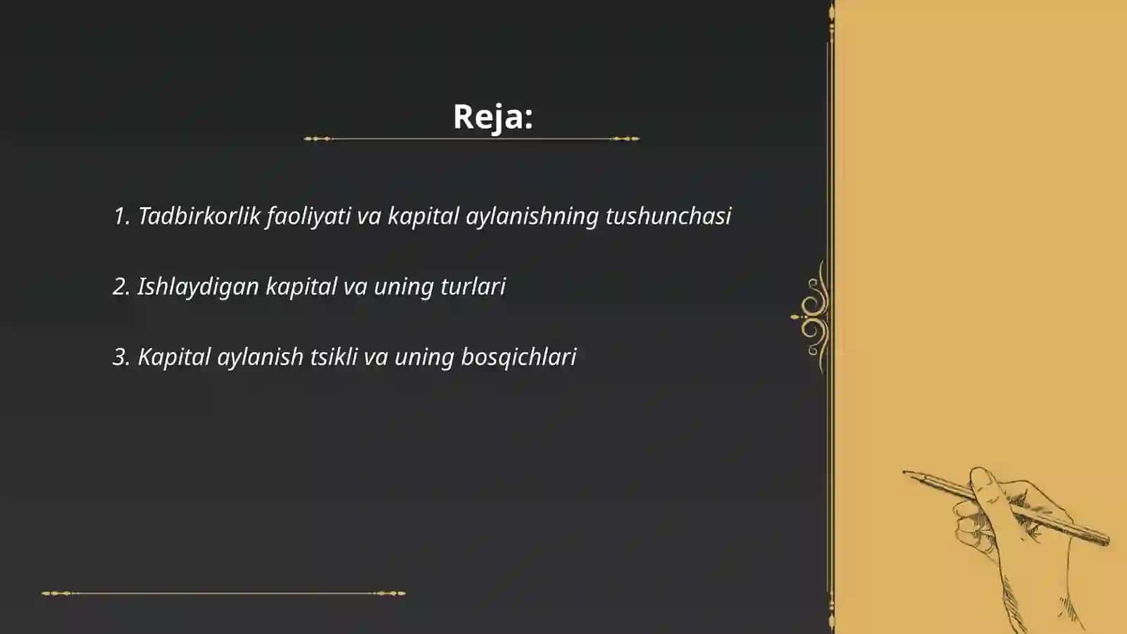 Tadbirkorlik faoliyati va kapital aylanish 2