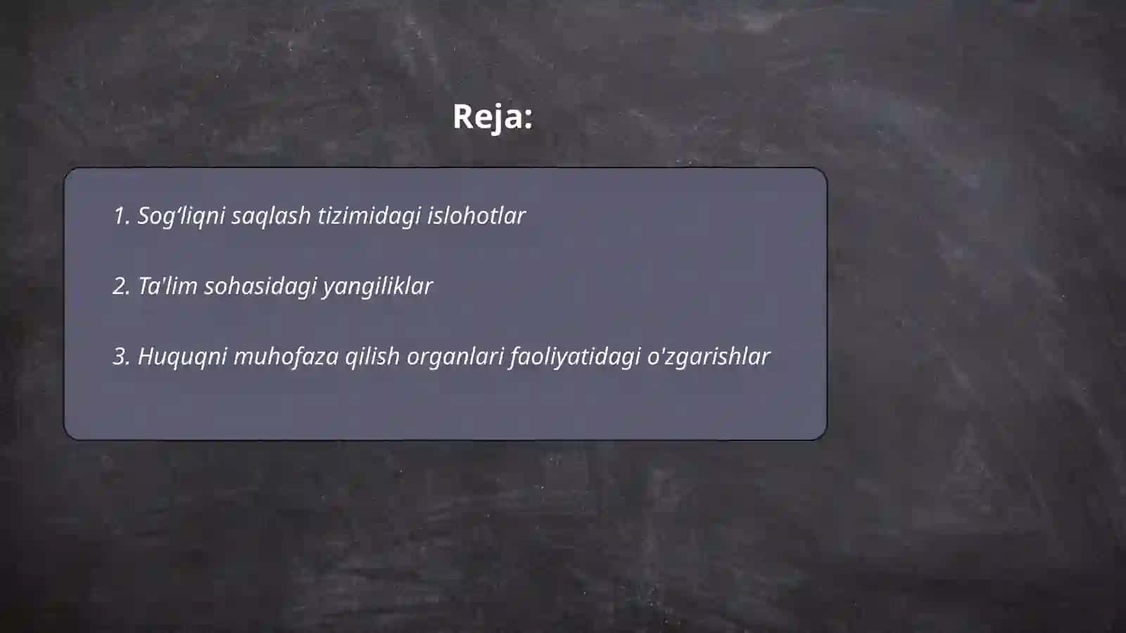 Sog‘liqni saqlash tizimidagi islohotlar 2